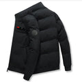 Casaco curto masculino grosso e quente para outono e inverno, jaqueta casual masculina estampada com zíper à prova de vento para atividades ao ar livre, tamanhos M-5XL.