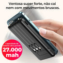 Carregador Portátil Power Bank 27000mAh com Base Magnética e Indicador Digital Display para Celular e Viagem