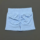 HISTELLO Shorts Esportivos Femininos Impacto Sem Costura Cintura Baixa Efeito Empina Bumbum Levanta Elástico Academia Ioga Treino Fitness Leggings Curtas