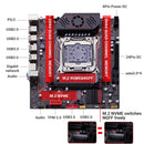 Kit de placa-mãe Qiyida X99 LGA2011 com 3 processadores Xeon E5 2680 V4, 2 slots de 8GB, 16GB de memória DDR4 3200MHz, 4 canais NVMe, USB 3.0, SATA 3.0 e interface TPM 2.0.