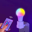 Lâmpada LED RGB multicolorida com 16 cores, soquete E27, 220V, para iluminação residencial, dimerizável, com controle remoto de 24 teclas, luz ambiente inteligente.