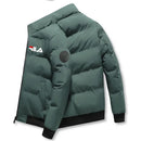 Casaco curto masculino grosso e quente para outono e inverno, jaqueta casual masculina estampada com zíper à prova de vento para atividades ao ar livre, tamanhos M-5XL.