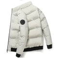 Casaco curto masculino grosso e quente para outono e inverno, jaqueta casual masculina estampada com zíper à prova de vento para atividades ao ar livre, tamanhos M-5XL.
