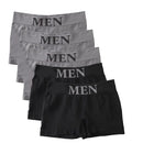 Conjunto de 5 Cuecas Boxer Masculinas Finas e Altamente Elásticas, Confortáveis, de Cor Lisa, Respiráveis e Lisas.