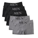 Conjunto de 5 Cuecas Boxer Masculinas Finas e Altamente Elásticas, Confortáveis, de Cor Lisa, Respiráveis e Lisas.