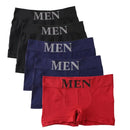Conjunto de 5 Cuecas Boxer Masculinas Finas e Altamente Elásticas, Confortáveis, de Cor Lisa, Respiráveis e Lisas.