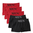 Conjunto de 5 Cuecas Boxer Masculinas Finas e Altamente Elásticas, Confortáveis, de Cor Lisa, Respiráveis e Lisas.