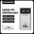 Bateria Externa MOVESPEED M25Pro de 140W e 25000mAh com Carregamento Rápido PD Tipo C para MacBook e Laptop Lenovo