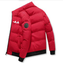 Casaco curto masculino grosso e quente para outono e inverno, jaqueta casual masculina estampada com zíper à prova de vento para atividades ao ar livre, tamanhos M-5XL.