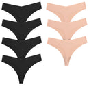 Conjunto de 7 peças de lingerie sexy feminina, calcinhas sem costura de seda, fio dental elástico, tangas discretas e estilosas.