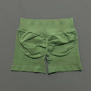 HISTELLO Shorts Esportivos Femininos Impacto Sem Costura Cintura Baixa Efeito Empina Bumbum Levanta Elástico Academia Ioga Treino Fitness Leggings Curtas