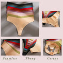 Conjunto de 7 peças de lingerie sexy feminina, calcinhas sem costura de seda, fio dental elástico, tangas discretas e estilosas.