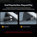 Microfone condensador USB com fio para PC, computador, laptop, acessórios profissionais para jogos, streaming de áudio ao vivo, podcast, gravação RGB