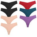 Conjunto de 7 peças de lingerie sexy feminina, calcinhas sem costura de seda, fio dental elástico, tangas discretas e estilosas.