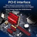 Placa de Rede FENVI 2.5G PCI-E para RJ45 com Chip RTL8125B, 100/1000Mbps, Controladora LAN Ethernet com Fio de 2.5Gbps para Win7/8/10/11