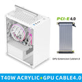 Gabinete METALFISH T40 Mini ITX de 7L com painel lateral em acrílico ou mesh e alça para transporte. Suporta fonte SFX e placa de vídeo de 206mm.