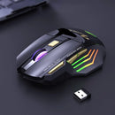 Mouse Gamer Sem Fio USB IMICE GW-X7 3200DPI Modo Duplo Recarregável 7 Teclas 2.4Ghz Silencioso Bluetooth LED com Efeito de Respiração em 7 Cores