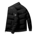 Casaco curto masculino grosso e quente para outono e inverno, jaqueta casual masculina estampada com zíper à prova de vento para atividades ao ar livre, tamanhos M-5XL.