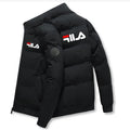 Casaco curto masculino grosso e quente para outono e inverno, jaqueta casual masculina estampada com zíper à prova de vento para atividades ao ar livre, tamanhos M-5XL.