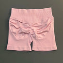 HISTELLO Shorts Esportivos Femininos Impacto Sem Costura Cintura Baixa Efeito Empina Bumbum Levanta Elástico Academia Ioga Treino Fitness Leggings Curtas