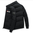 Casaco curto masculino grosso e quente para outono e inverno, jaqueta casual masculina estampada com zíper à prova de vento para atividades ao ar livre, tamanhos M-5XL.
