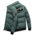 Casaco curto masculino grosso e quente para outono e inverno, jaqueta casual masculina estampada com zíper à prova de vento para atividades ao ar livre, tamanhos M-5XL.