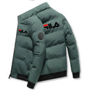Casaco curto masculino grosso e quente para outono e inverno, jaqueta casual masculina estampada com zíper à prova de vento para atividades ao ar livre, tamanhos M-5XL.