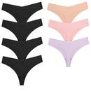 Conjunto de 7 peças de lingerie sexy feminina, calcinhas sem costura de seda, fio dental elástico, tangas discretas e estilosas.