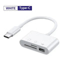 Leitor de cartões multifuncional 3 em 1 USB/Tipo C com OTG, compatível com cartões SD e TF, leitor de cartões de memória USB para MacBook, laptop e Samsung.
