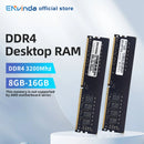 Memória RAM ENVINDA DDR4 para PC, 8GB ou 16GB, 3200MHz, DIMM, para computador desktop. Não compatível com placas-mãe AMD.