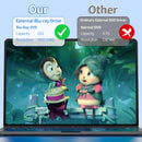 Leitor de Blu-ray externo, USB 3.0 e Type-C, gravador de DVD/CD – Leitor de Blu-ray portátil para laptop, Windows/Linux/Mac OS