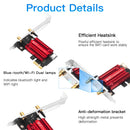 Adaptador de rede sem fio FENVI WiFi 5 PCI-E AC1200 Dual Band 2.4G/5GHz 802.11AC para Bluetooth 4.0 Desktop Windows 7/8/10/11