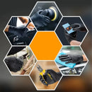 Luvas industriais descartáveis de nitrilo pretas de alta resistência, 8 milímetros de espessura, com textura diamantada para melhor aderência, ideais para mecânicos e profissionais de segurança.