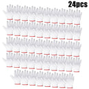 Luvas de trabalho de segurança com aderência e proteção, luvas de trabalho masculinas e femininas para churrasco, algodão grosso branco, pacote com 12 pares