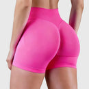 HISTELLO Shorts Esportivos Femininos Impacto Sem Costura Cintura Baixa Efeito Empina Bumbum Levanta Elástico Academia Ioga Treino Fitness Leggings Curtas