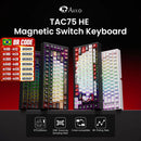 Teclado AKKO TAC75 HE com Switch Magnético, 75%, para Jogos, Resposta Rápida de 0,005mm, RGB 8K, com Fio, Personalizável para Esports.