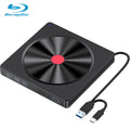 Leitor de Blu-ray externo, USB 3.0 e Type-C, gravador de DVD/CD – Leitor de Blu-ray portátil para laptop, Windows/Linux/Mac OS