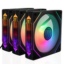 Ventoinha para CPU PRISM 4 PRO ARGB, 4 pinos PWM, silenciosa, para gabinete, 120 mm, espelhamento infinito, 5 V, 3 pinos, sincronização de luz da placa-mãe.