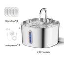 Fonte de água automática ZYFeeder 2.2L para gatos, quadrada, em aço inoxidável, com visor (sem plugue 5V 1A)