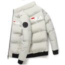 Casaco curto masculino grosso e quente para outono e inverno, jaqueta casual masculina estampada com zíper à prova de vento para atividades ao ar livre, tamanhos M-5XL.