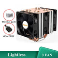Cooler para CPU com 6 Heat Pipes, 4 Pinos PWM, Silencioso, para PC, Compatível com Intel LGA 1366 1700 1200 1150 1151 1155 2011 X79 X99 AM3 AM4 AM5
