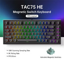 Teclado AKKO TAC75 HE com Switch Magnético, 75%, para Jogos, Resposta Rápida de 0,005mm, RGB 8K, com Fio, Personalizável para Esports.