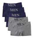 Conjunto de 5 Cuecas Boxer Masculinas Finas e Altamente Elásticas, Confortáveis, de Cor Lisa, Respiráveis e Lisas.