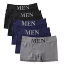 Conjunto de 5 Cuecas Boxer Masculinas Finas e Altamente Elásticas, Confortáveis, de Cor Lisa, Respiráveis e Lisas.