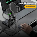 Microfone condensador USB com fio para PC, computador, laptop, acessórios profissionais para jogos, streaming de áudio ao vivo, podcast, gravação RGB