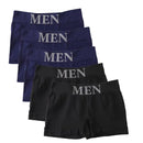 Conjunto de 5 Cuecas Boxer Masculinas Finas e Altamente Elásticas, Confortáveis, de Cor Lisa, Respiráveis e Lisas.