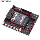 Kit de placa-mãe Qiyida X99 LGA2011 com 3 processadores Xeon E5 2680 V4, 2 slots de 8GB, 16GB de memória DDR4 3200MHz, 4 canais NVMe, USB 3.0, SATA 3.0 e interface TPM 2.0.