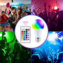 Lâmpada LED RGB multicolorida com 16 cores, soquete E27, 220V, para iluminação residencial, dimerizável, com controle remoto de 24 teclas, luz ambiente inteligente.