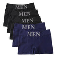 Conjunto de 5 Cuecas Boxer Masculinas Finas e Altamente Elásticas, Confortáveis, de Cor Lisa, Respiráveis e Lisas.