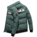 Casaco curto masculino grosso e quente para outono e inverno, jaqueta casual masculina estampada com zíper à prova de vento para atividades ao ar livre, tamanhos M-5XL.